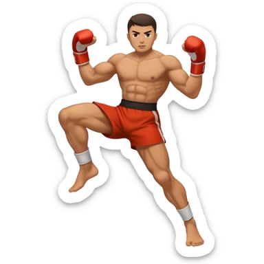 fighter kicking sticker