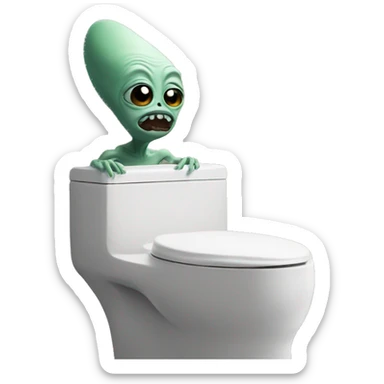 brow alien on the toilet sticker
