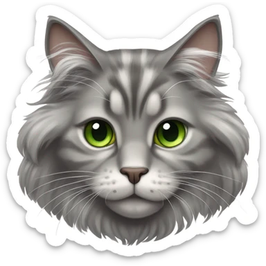 Maine coon grey cat sticker