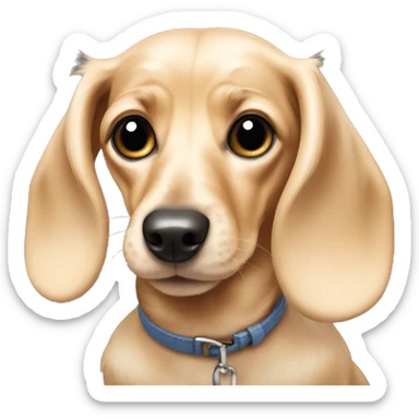 English cream mini dachshund sticker