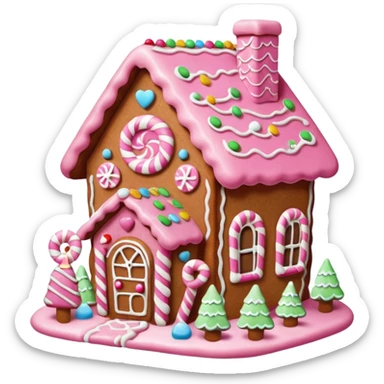 Pink gingerbread house  sticker