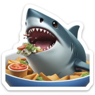 Shark eating poke sticker
