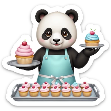 Panda pastelero sticker