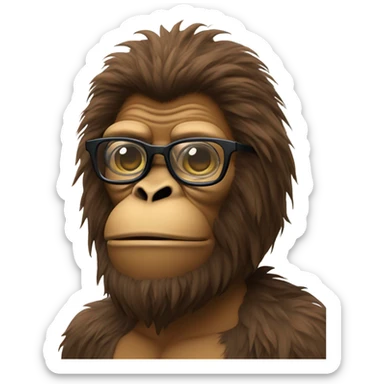 Sasquatch wearing professor glasses sticker