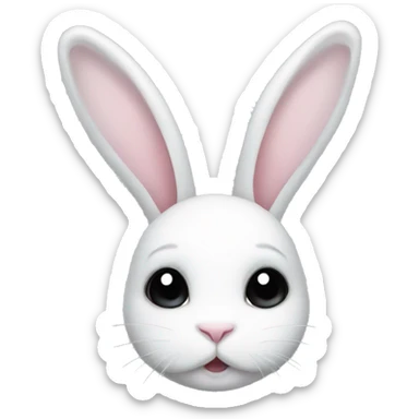 White bunny with black ears and black eyeliner sticker