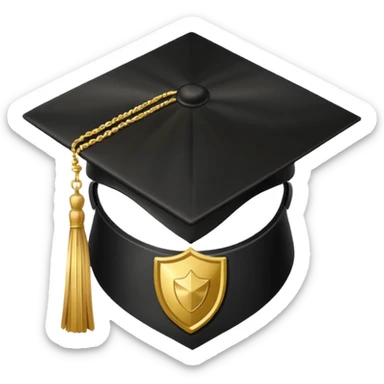 Graduation Cap + Shield sticker