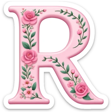 Pink romantic alphabet letter sticker