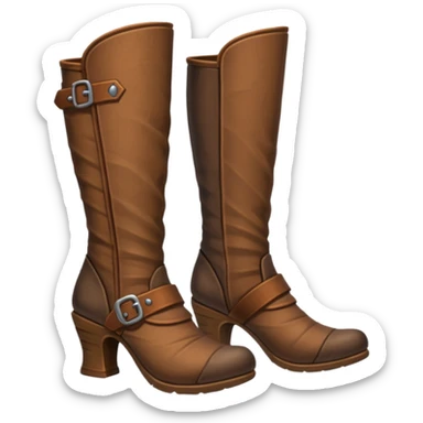medievil boots, simpleand plain fantasy adveture boots, female, no laces, high heels sticker