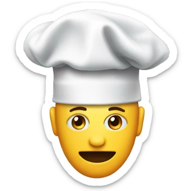poker face emoji with chef hat sticker