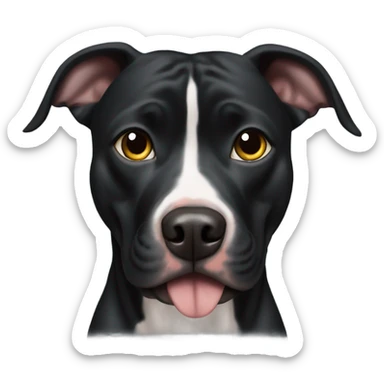 Black pit bull afraid of everything sticker