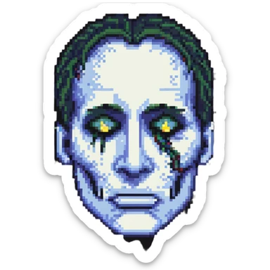 dramatic dying face cartoonish pixel art sticker