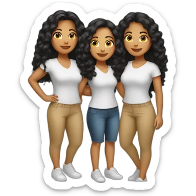 3 latin female friends sticker