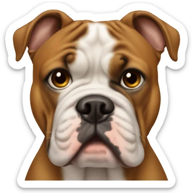 Man next to one brown english bulldog sticker