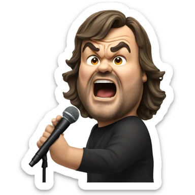 Jack black singing funny face sticker