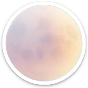 Pastel moon and clouds sticker