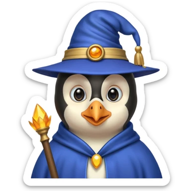 Penguin Wizard gay crush sur un singe sticker