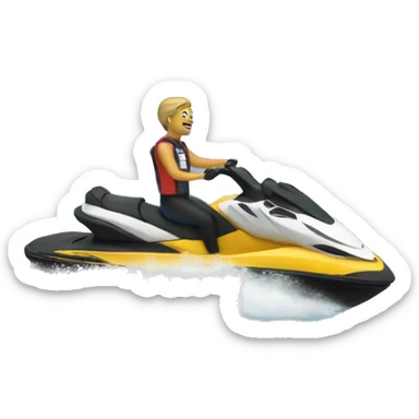 Someone driving a jet ski in the water sticker