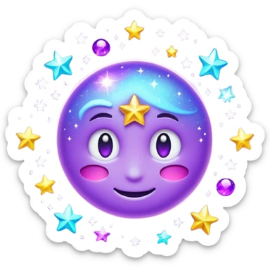 magic spell emoji with glowing sparkles, fantasy sticker