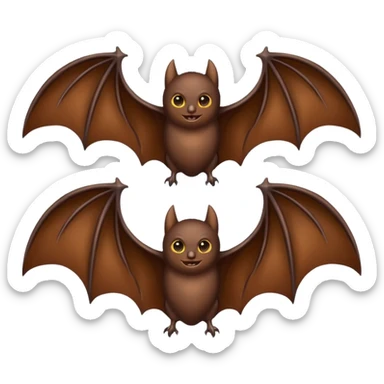 bat wings, dark and leathery, slightly curved, cartoon style sticker
