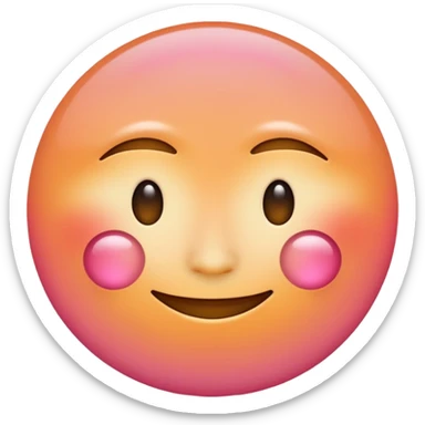 minimalist illustration of a warm glowing emoji face representing anonymous emotional connection. soft orange-pink gradient, gentle smile, organic round form, light diffusion, sense of warmth and intimacy, subtle glow around the edges, smooth and friendly aesthetic. sticker