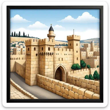 emoji highlighting the old city wall of Jerusalem with Jerusalem stone without borders on the emoji sticker