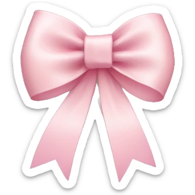light pink ribbon bow sticker