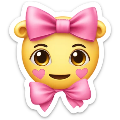 Cute heart with pink bow  sticker