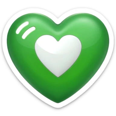 green heart with wight logo sticker