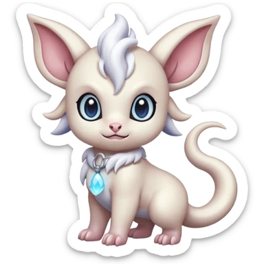 Cute Baby Absol-Lumineon-Skitty-Amauara-Fakémon-hybrid-creature (full body)  sticker