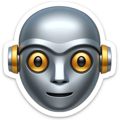 robot head inside a speech bubble sticker