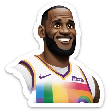 Le brown James celebrating pride month sticker