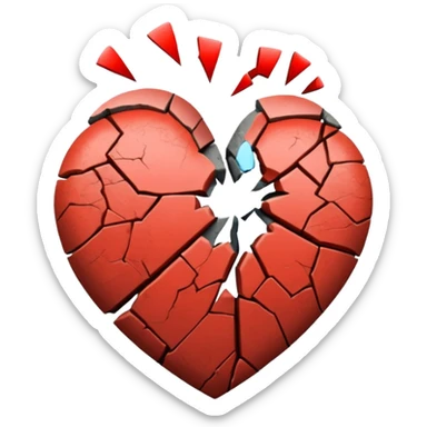 broken heart grey sticker
