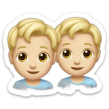 Twin blond boy baby sticker