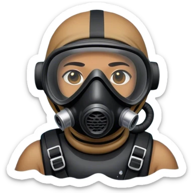 A person in a dusk storm wearing a scuba mask!  sticker