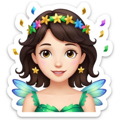 Beautiful Birthday Confetti fairy brunette sticker