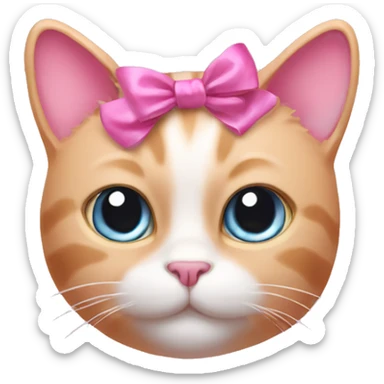 Pink cat with bow sticker
