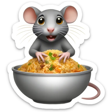 Rat eating biriyani sticker