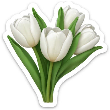 white tulip bouquet  sticker