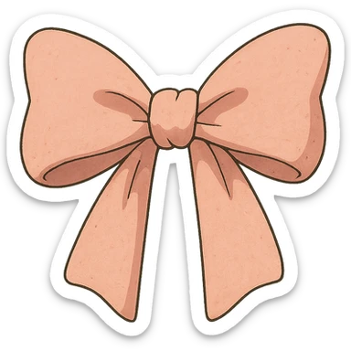 ghibli style light pink bow sticker