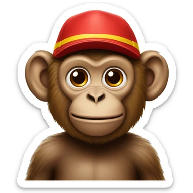 monkey wearing a mcdonald’s hat sticker