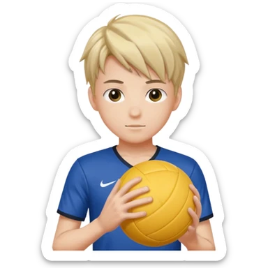 volleyball player, anime boy, with volleyball ball sticker