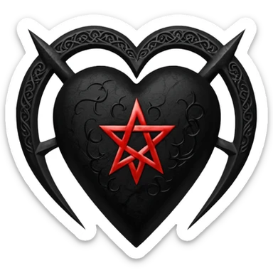gothic heart with a pentagram sticker