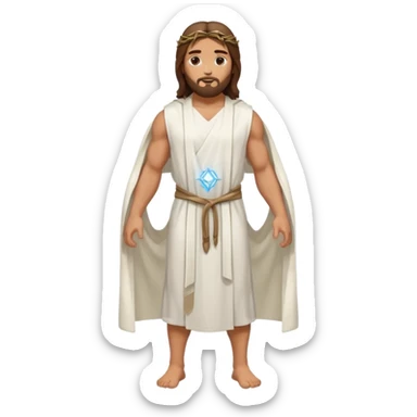 fullbody jesus christ jacked, sleeveless sticker