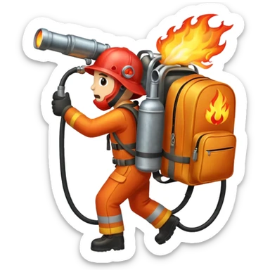 flame thrower with backpack sticker