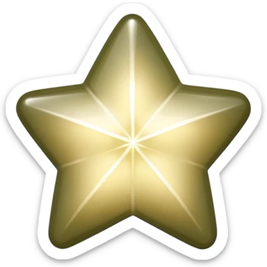 4-point star with rounded corner, opalescent shiny khaki sticker