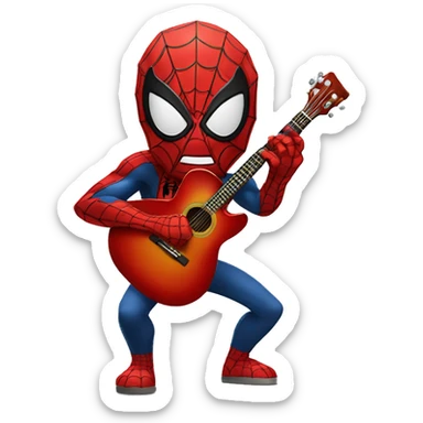 Spiderman qui fait de la guitar sticker
