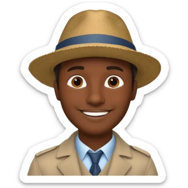 Homme. Créole réunionnais avec chapeau tour eifeil sticker