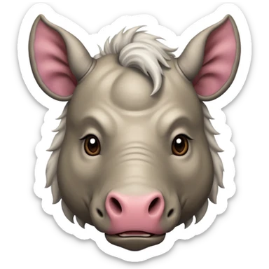 Elasmotherium. Siberian unicorn rhino face sticker