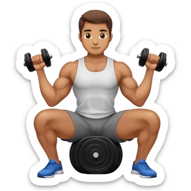 man seated weighted wrist curl sticker