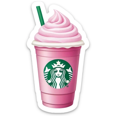 starbucks cup pink drink with cold foam sticker
